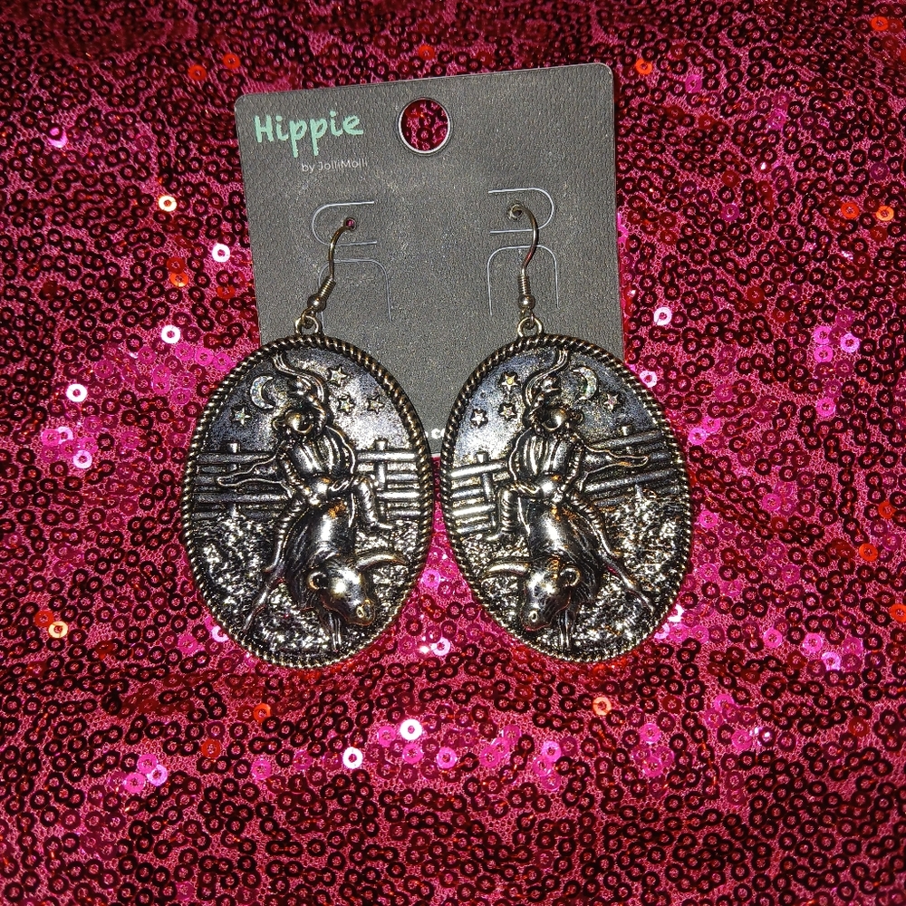 Silver Cowboy Earrings